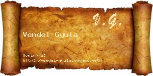 Vendel Gyula névjegykártya