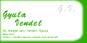 gyula vendel business card